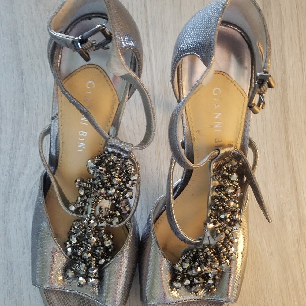 gianni bini silver heels